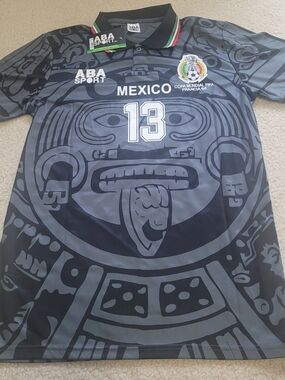 Mexico National Futbol Team 1998 Retro Black Soccer Jersey Men L